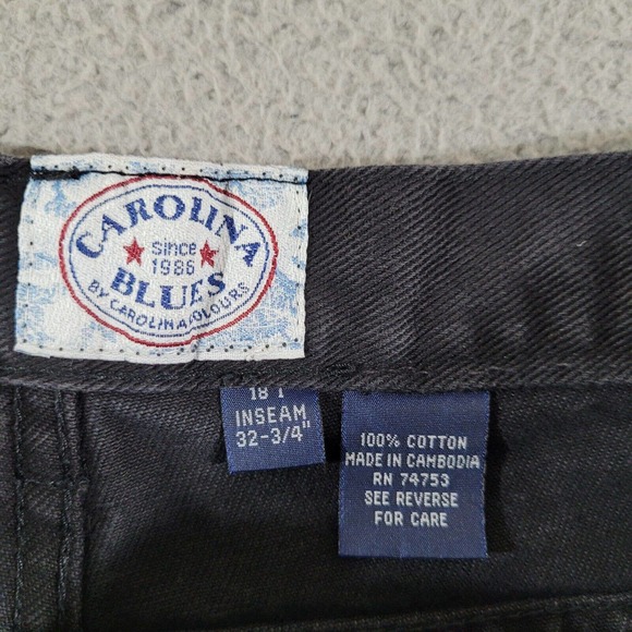 Vintage Carolina Blues‎ Jeans Womens 18 Tall Black Straight Leg Slim High Waist - Picture 8 of 12